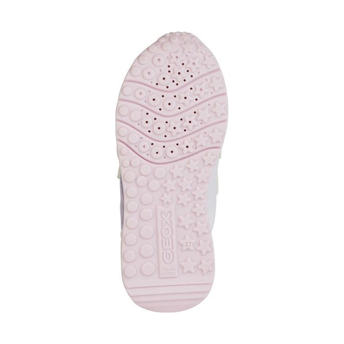 Geox girls white, lilac fastics sneakers | Vilbury London