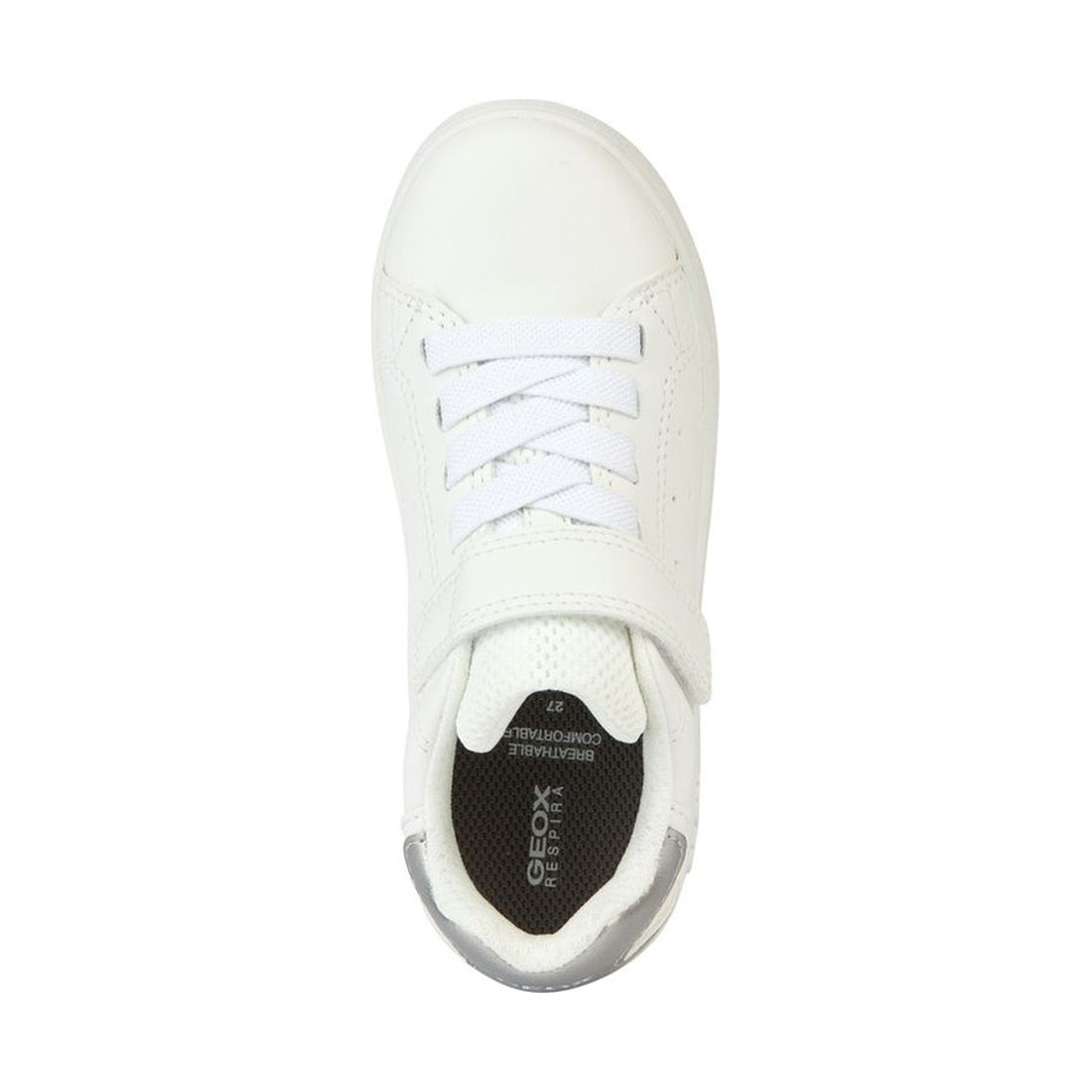 Geox girls white, silver eclyper sneakers | Vilbury London