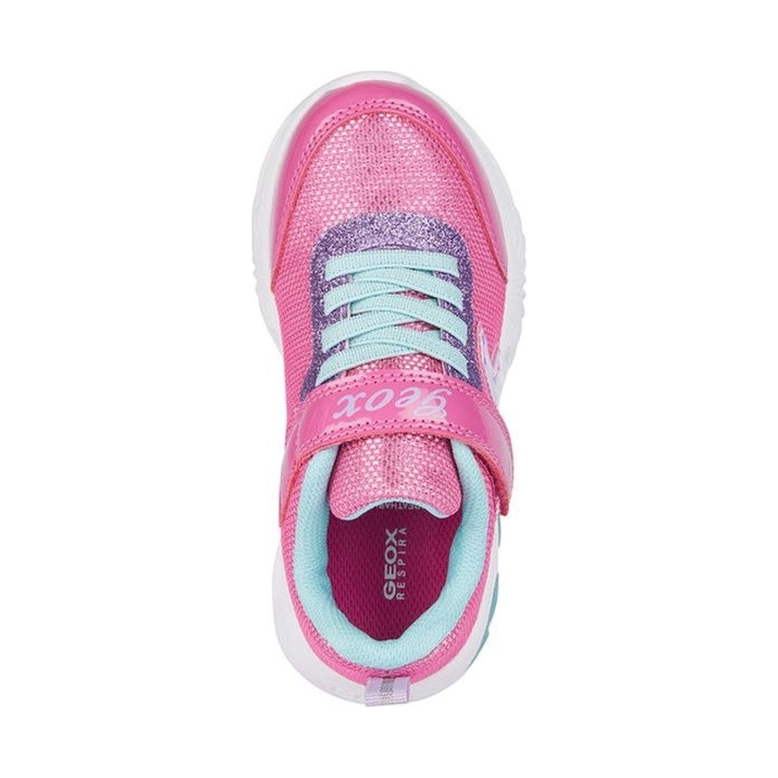Geox girls fuchsia, aqua assister sneakers | Vilbury London