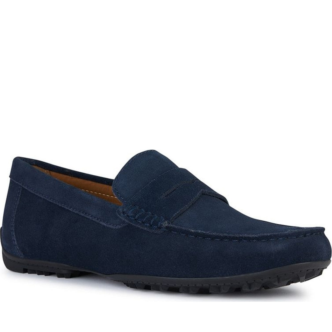 Geox mens navy kosmopolis grip moccasins | Vilbury London