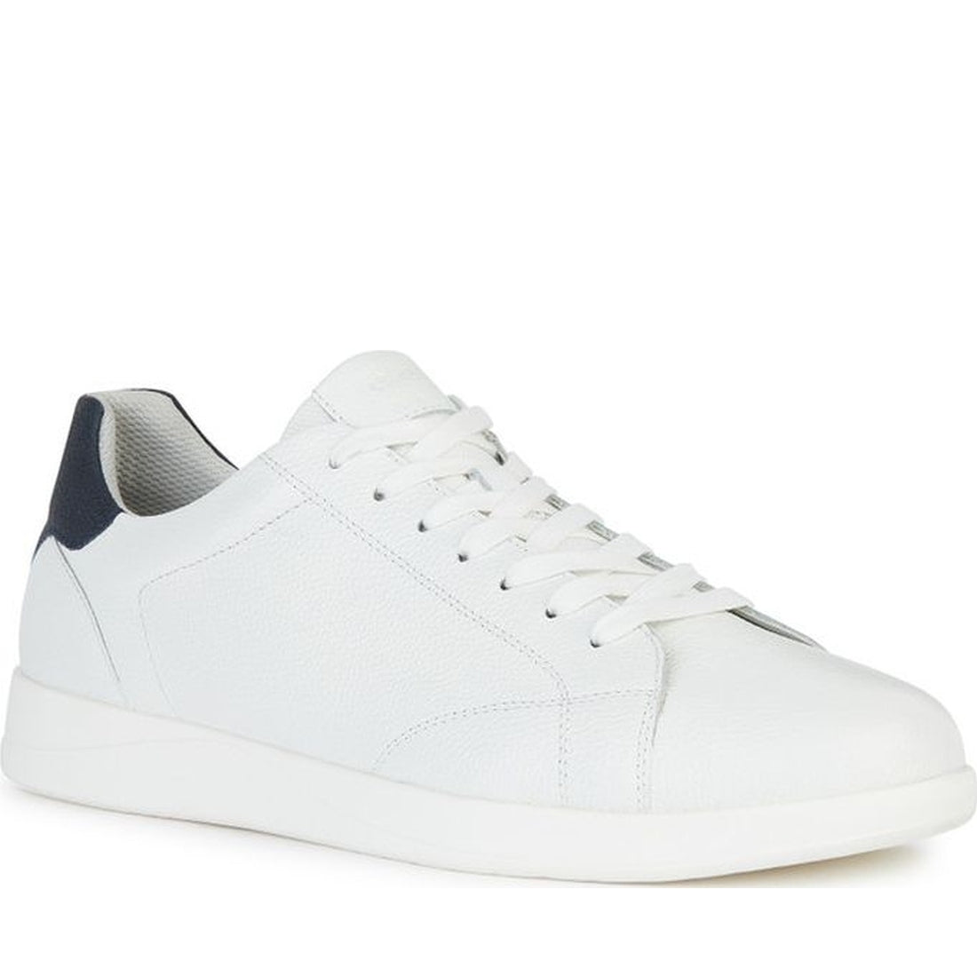 Geox mens white kennet sneakers | Vilbury London