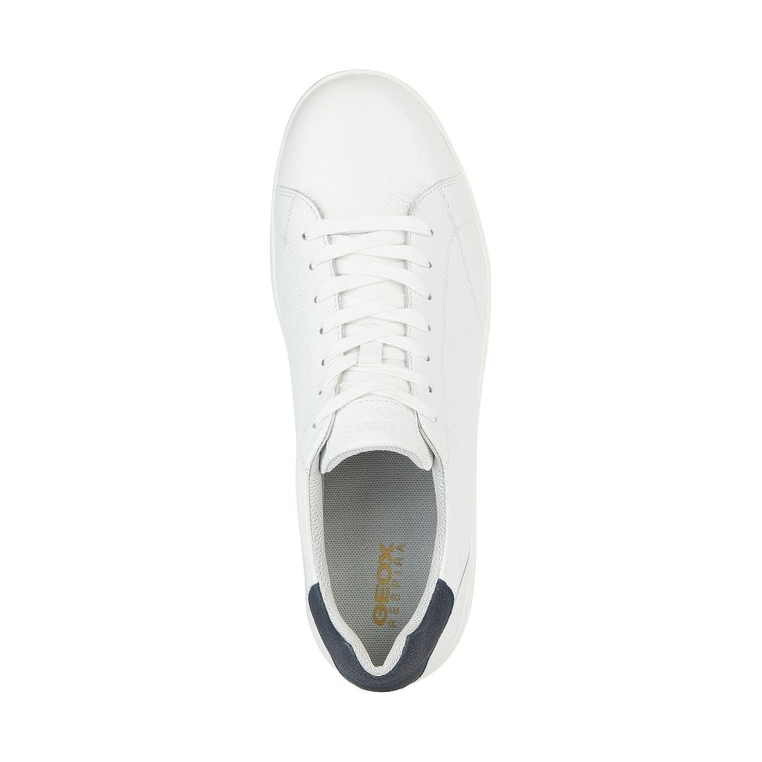 Geox mens white kennet sneakers | Vilbury London