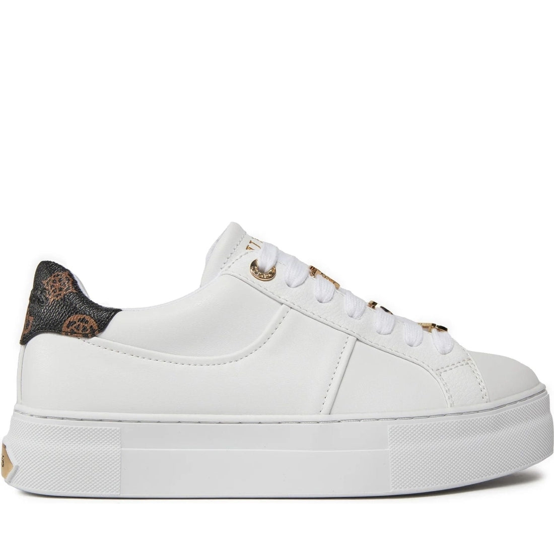 Guess womens white giella sneakers | Vilbury London