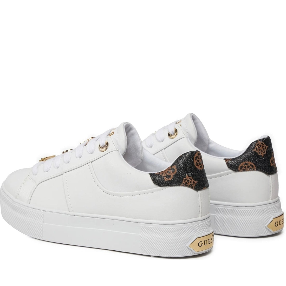 Guess womens white giella sneakers | Vilbury London