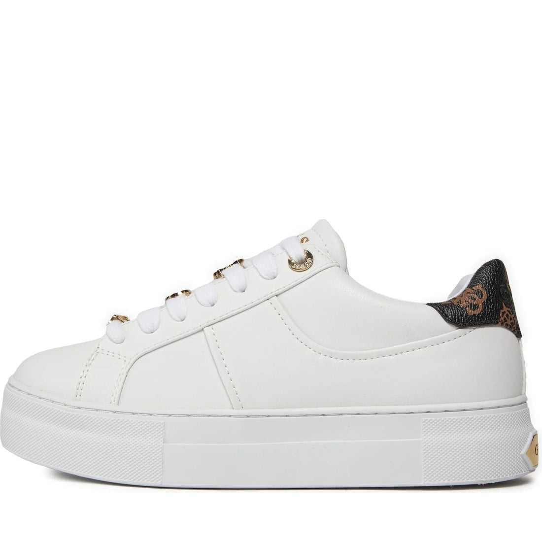Guess womens white giella sneakers | Vilbury London
