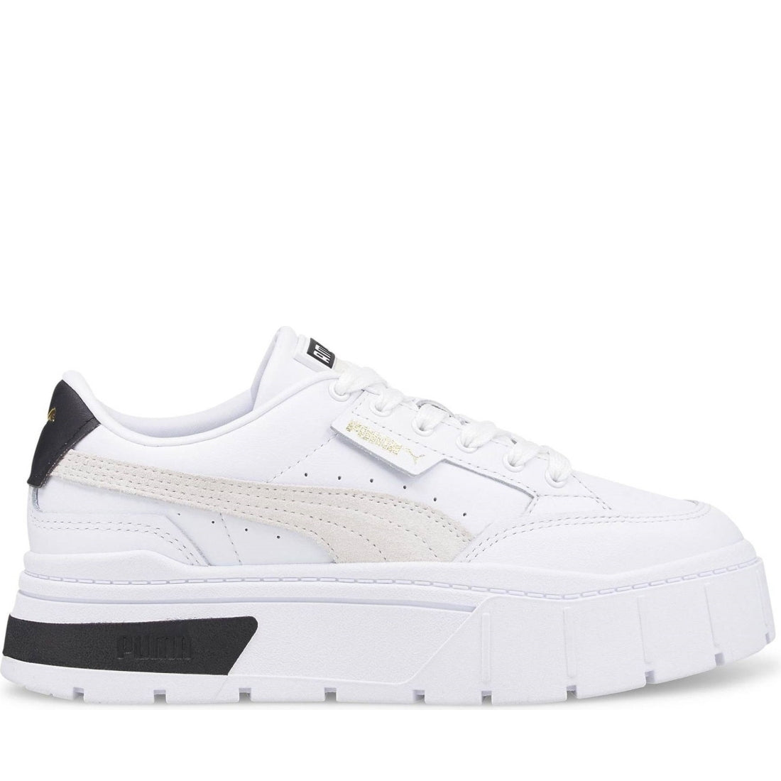 Puma womens white vaporous gray mayze leisure trainers | Vilbury London