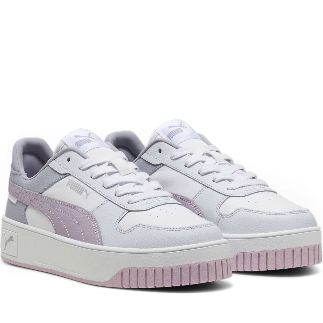 Puma womens white grape silver carina street leisure trainers | Vilbury London