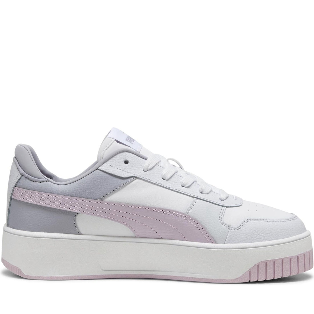 Puma womens white grape silver carina street leisure trainers | Vilbury London