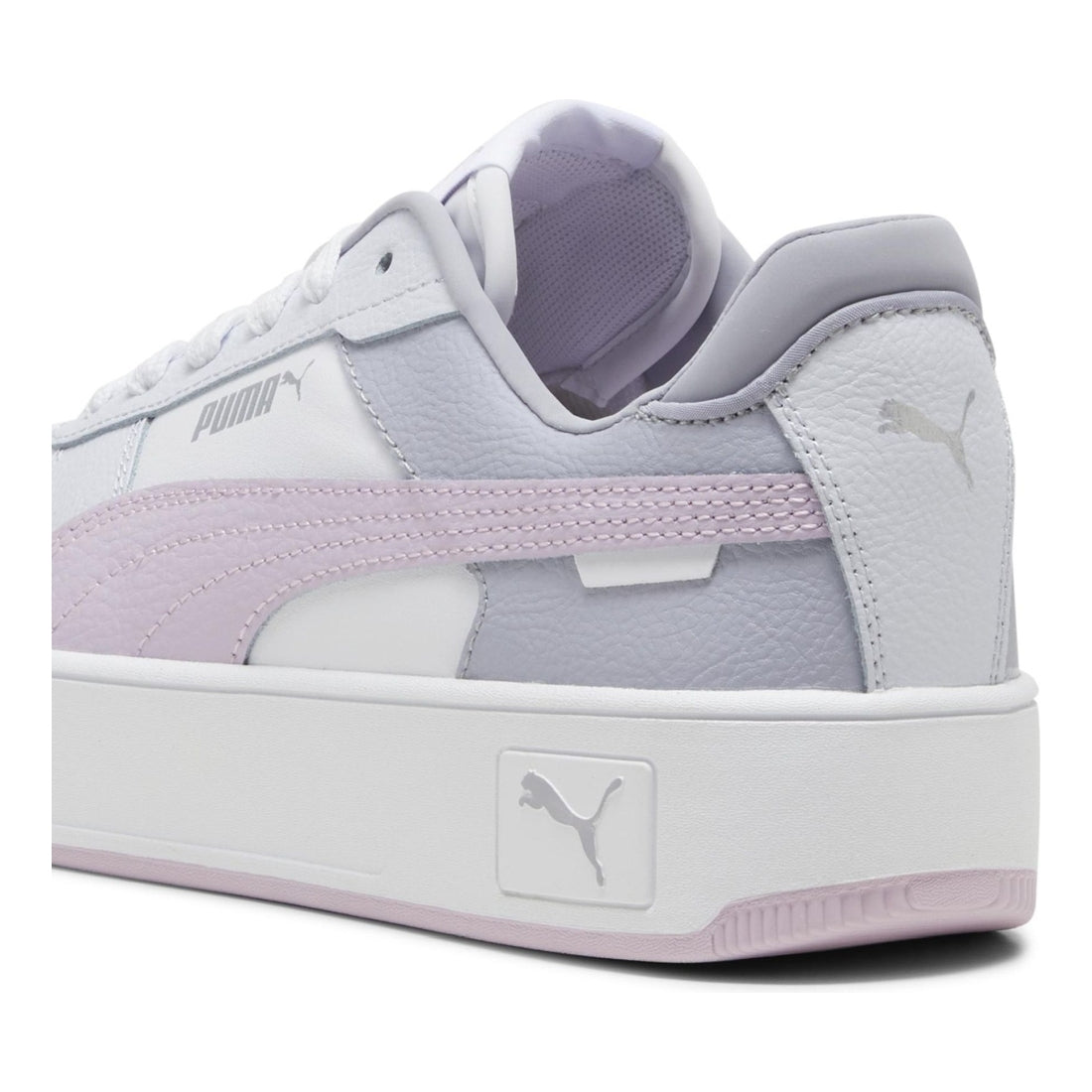 Puma womens white grape silver carina street leisure trainers | Vilbury London