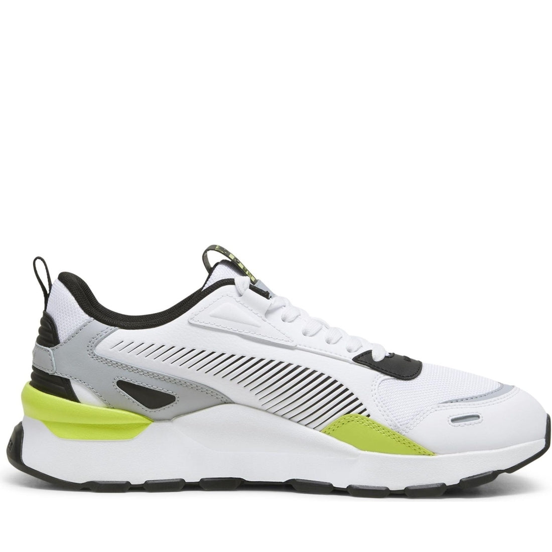 Puma mens white lime pow rs 3.0 leisure trainers | Vilbury London