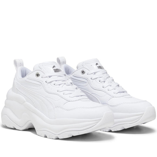 Puma womens white silver cilia leisure trainers | Vilbury London