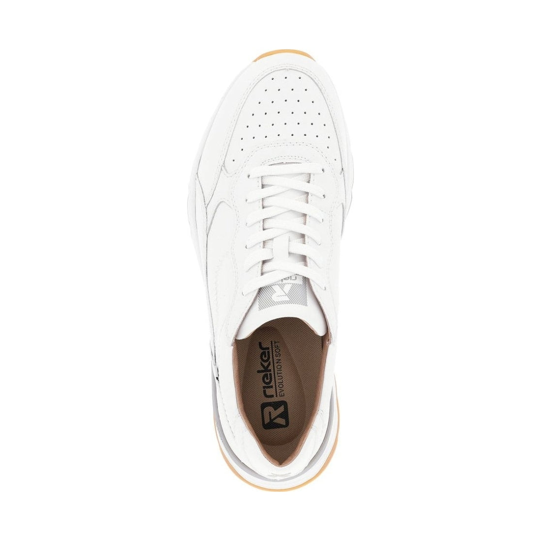 Rieker mens white leisure trainers | Vilbury London