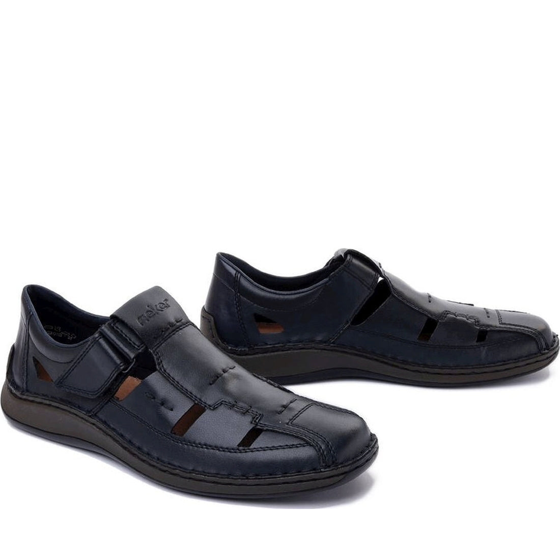 Rieker mens blue casual closed sandals | Vilbury London