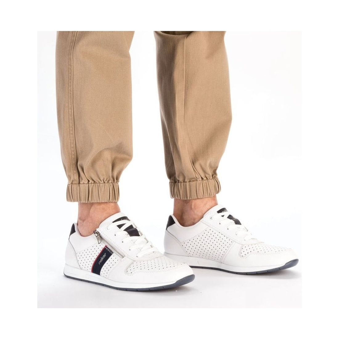 Rieker mens white leisure trainers | Vilbury London
