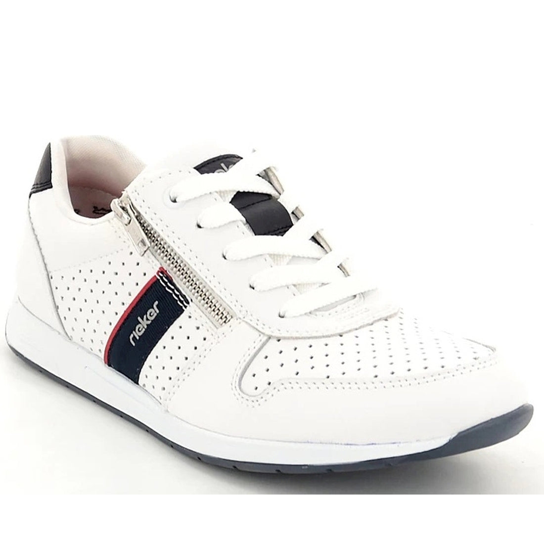 Rieker mens white leisure trainers | Vilbury London