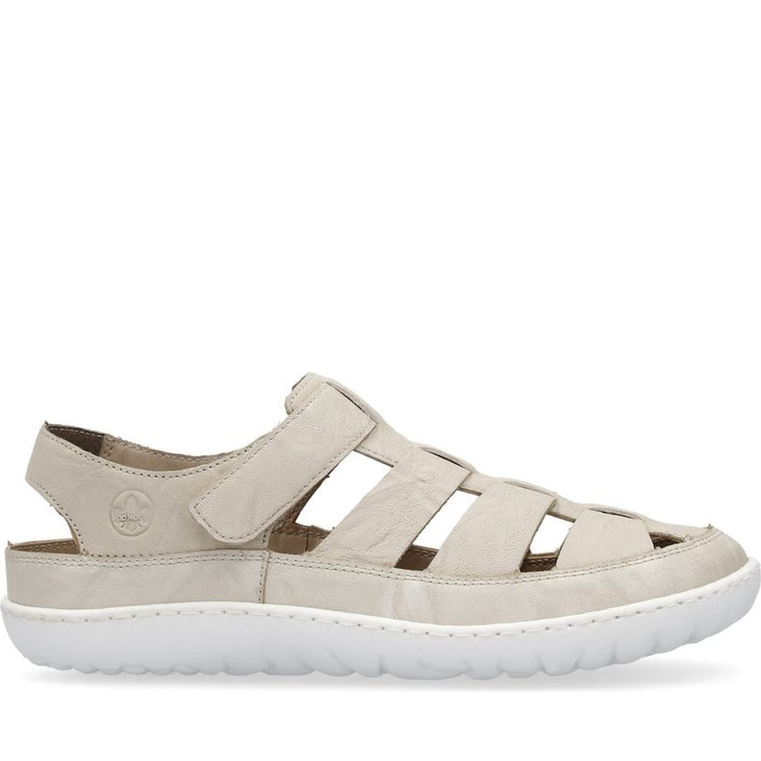 Rieker womens beige casual part-open sandals | Vilbury London