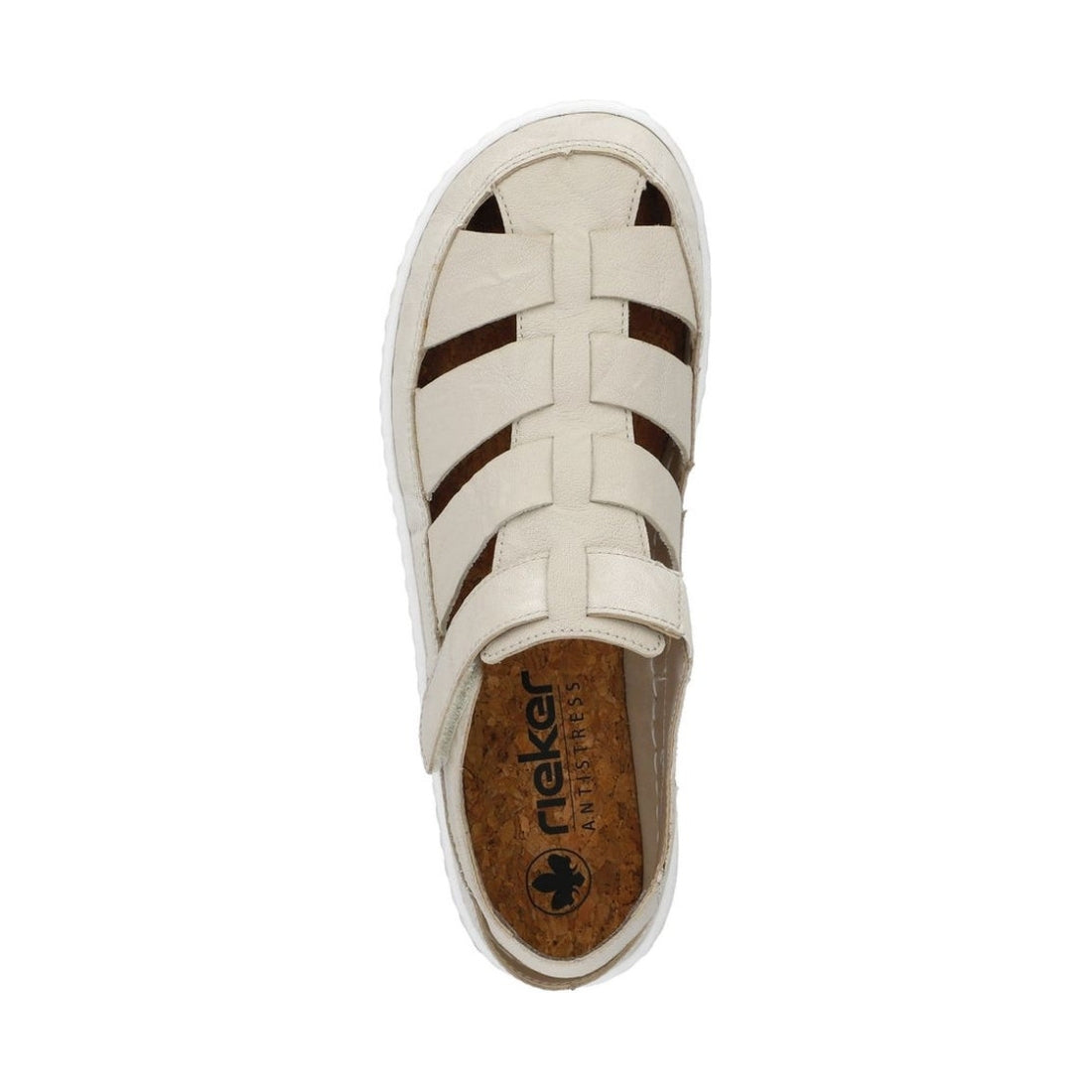 Rieker womens beige casual part-open sandals | Vilbury London