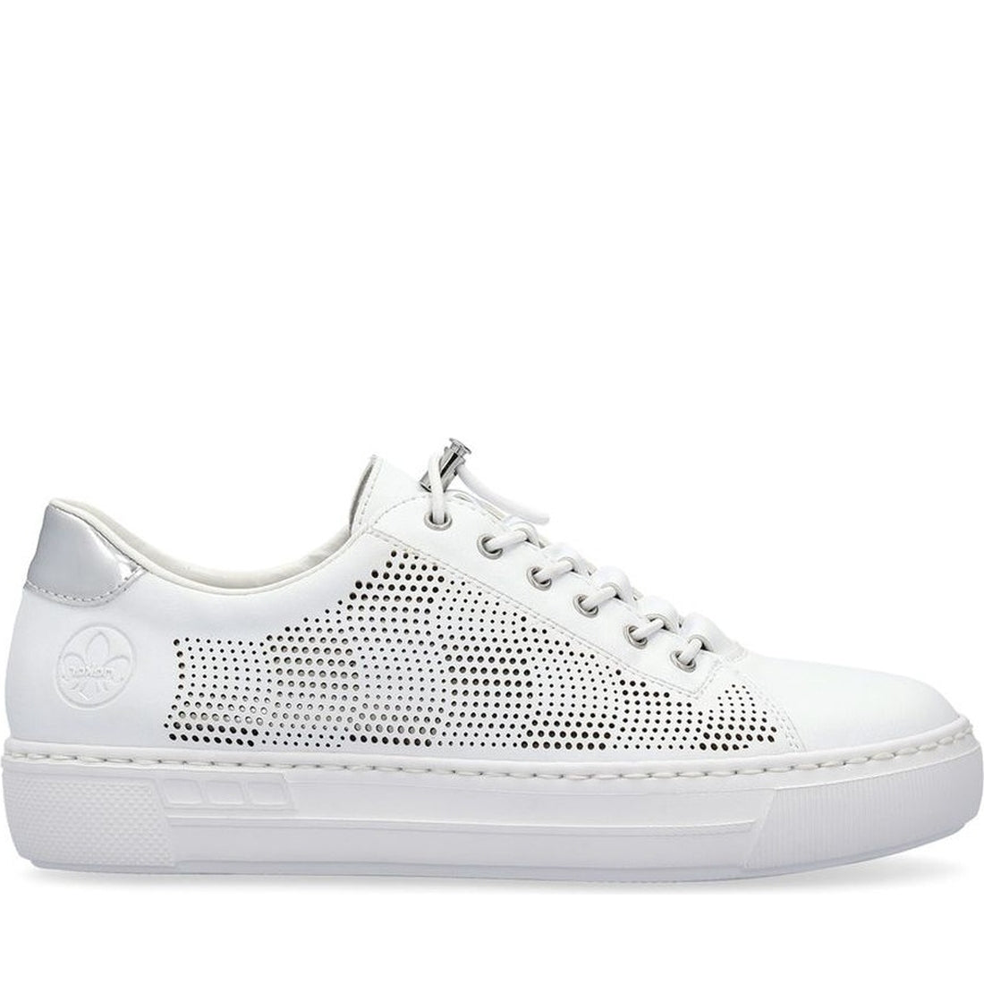 Rieker womens white leisure trainers | Vilbury London