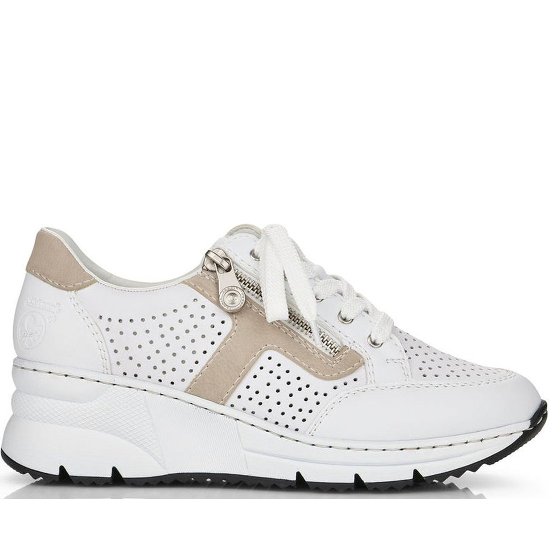 Rieker womens white leisure trainers | Vilbury London