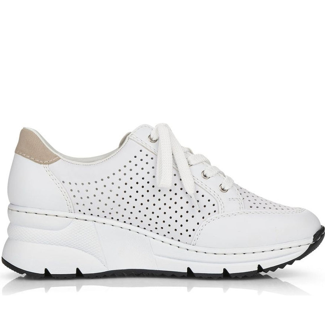 Rieker womens white leisure trainers | Vilbury London