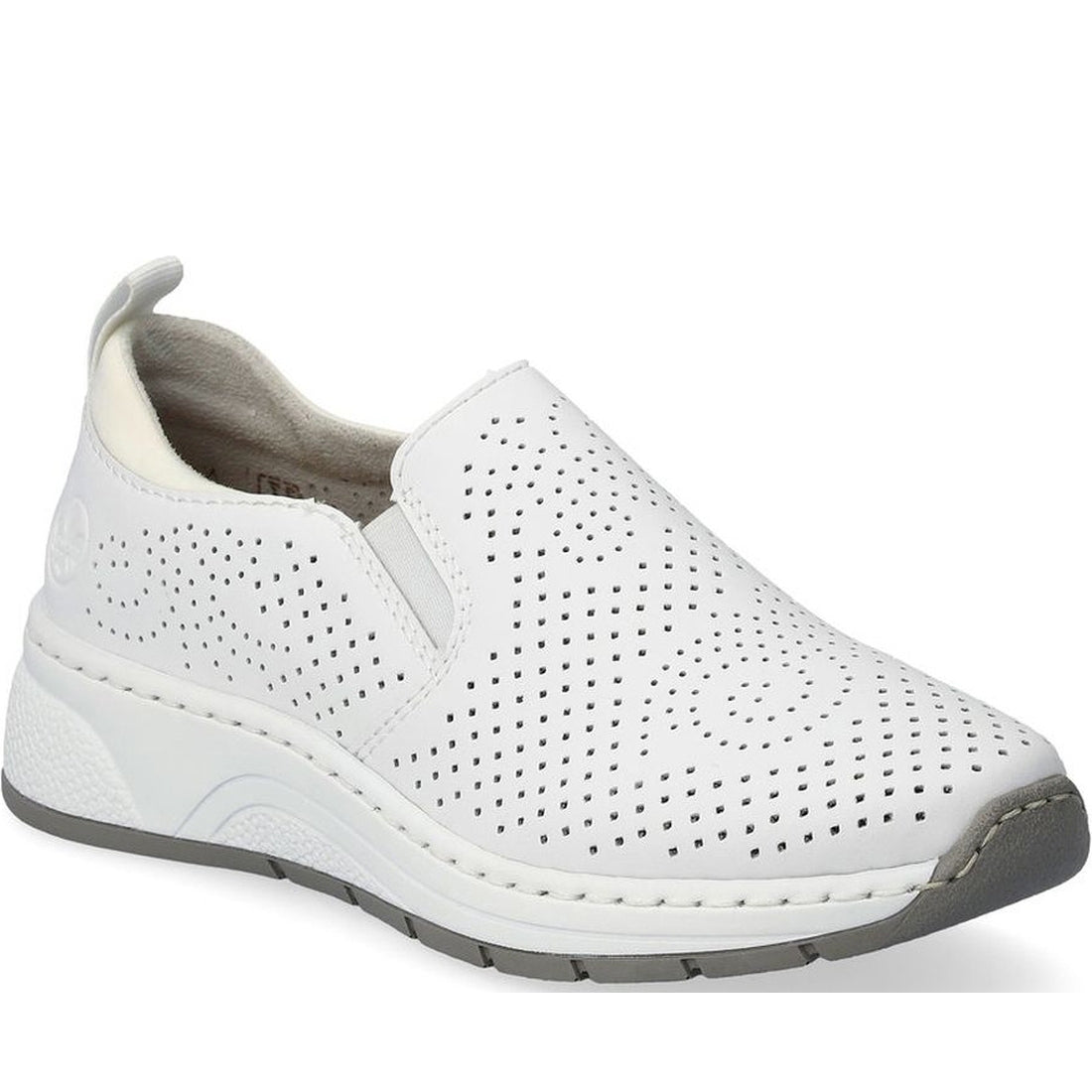 Rieker womens white leisure trainers | Vilbury London