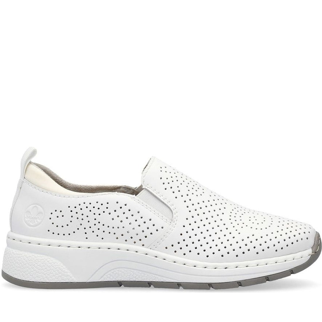 Rieker womens white leisure trainers | Vilbury London