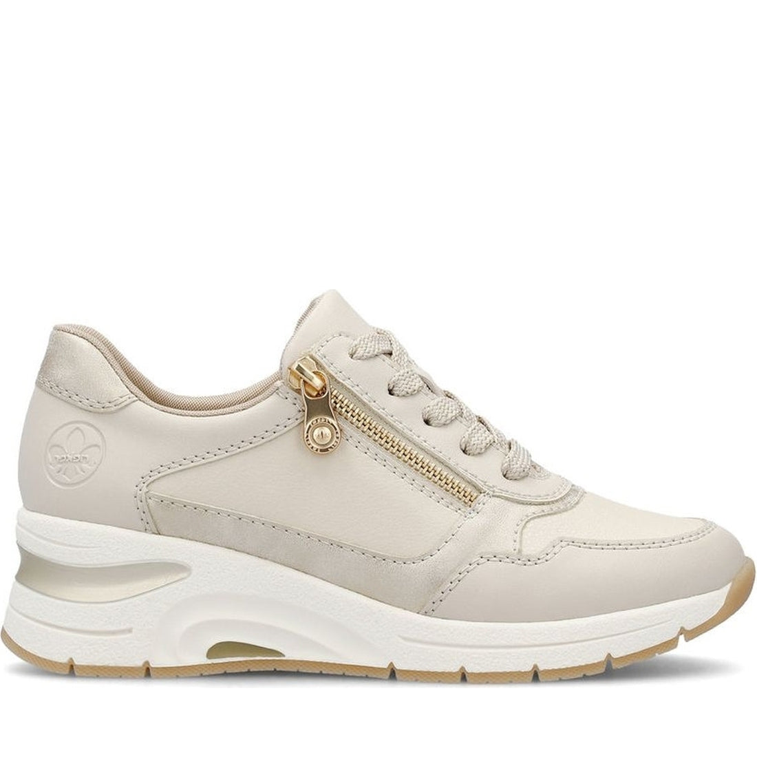 Rieker womens beige leisure trainers | Vilbury London