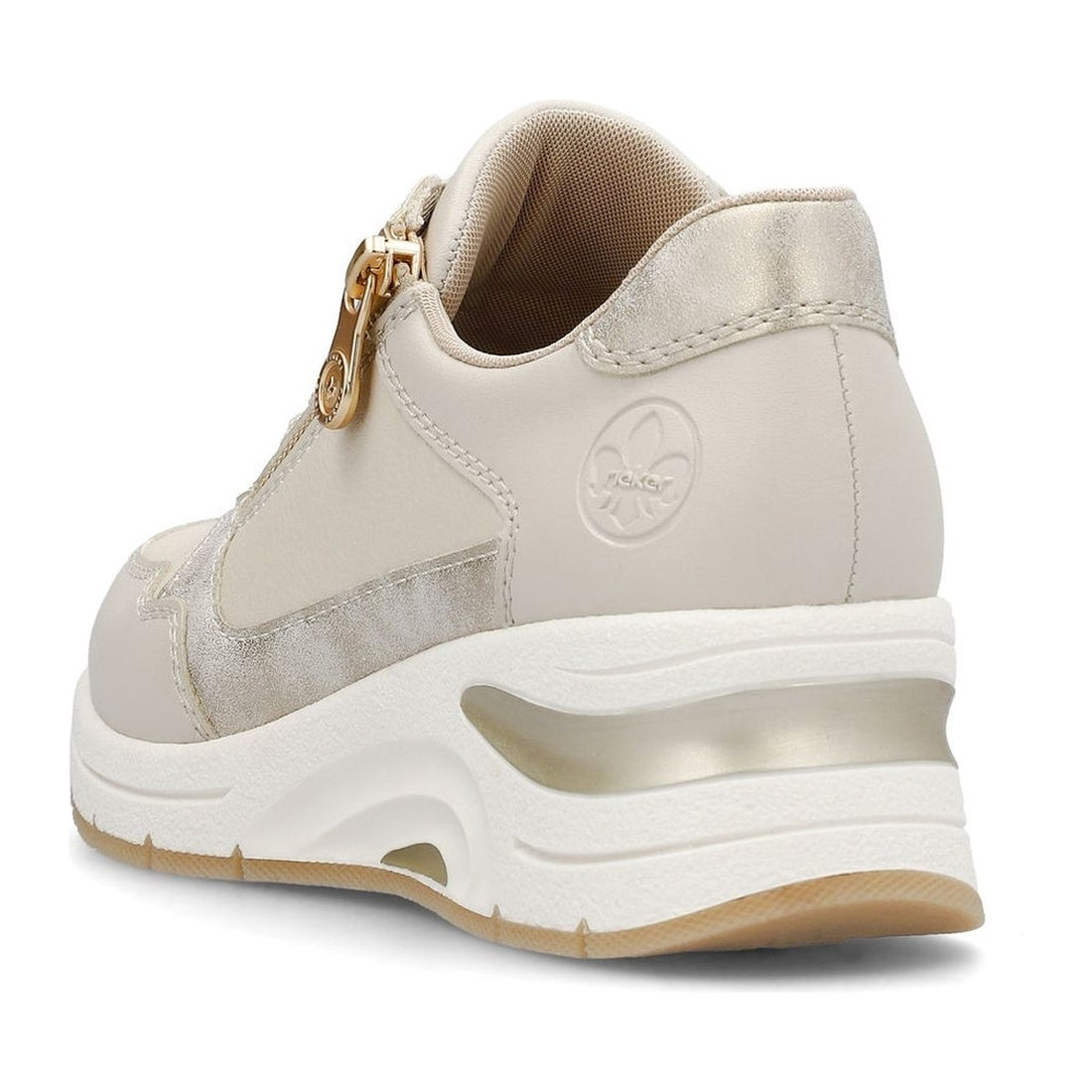Rieker womens beige leisure trainers | Vilbury London