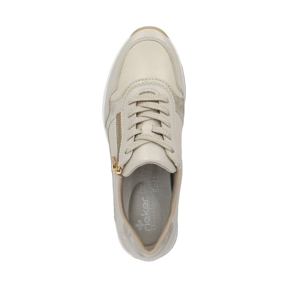 Rieker womens beige leisure trainers | Vilbury London