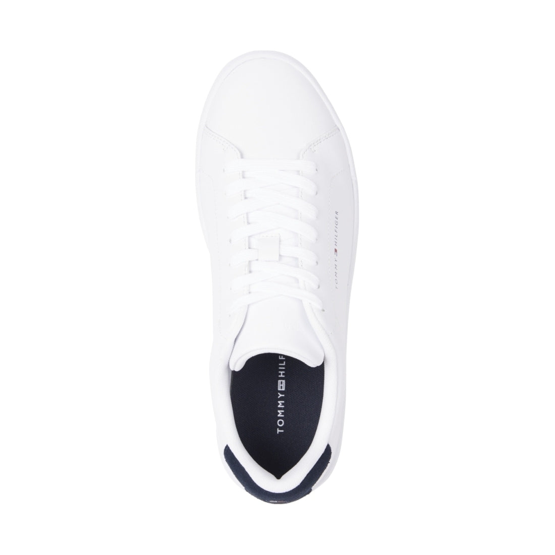 Tommy Hilfiger mens white, desert sky court leisure trainers | Vilbury London