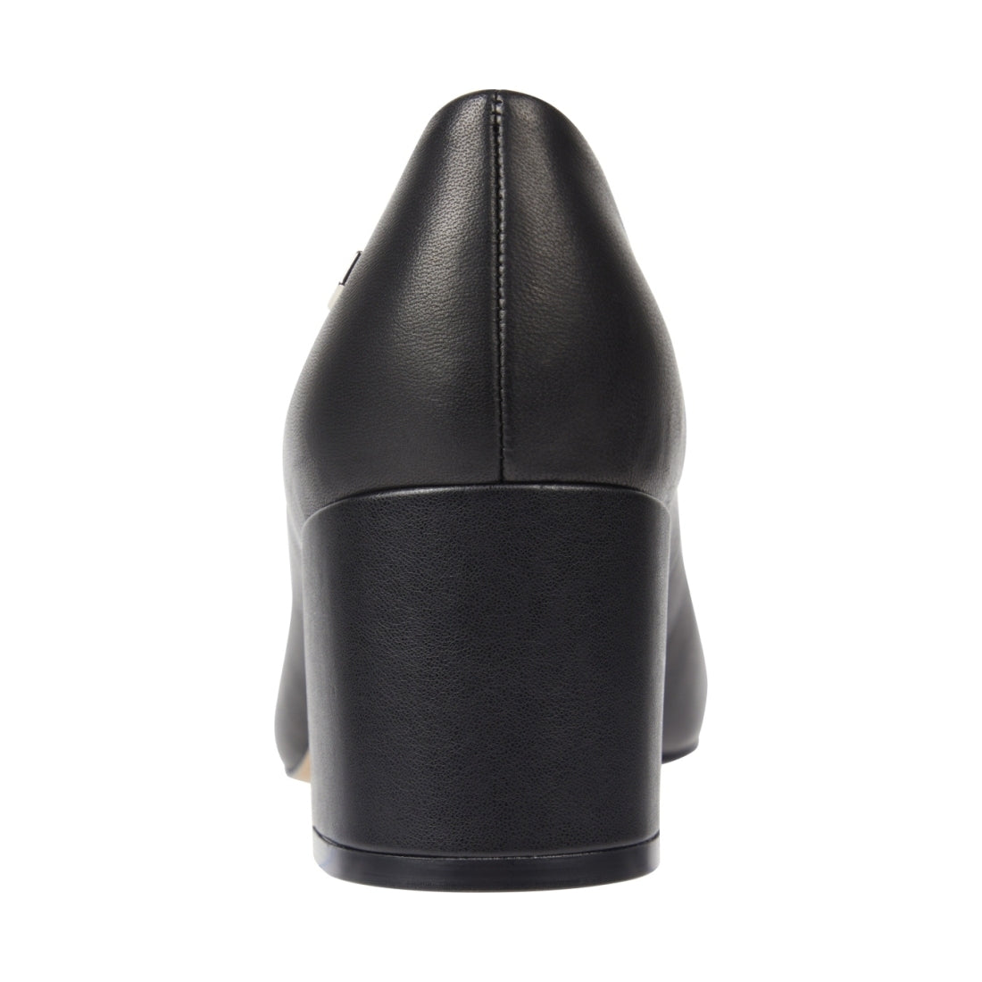Tommy Hilfiger womens black mid heel block pump | Vilbury London