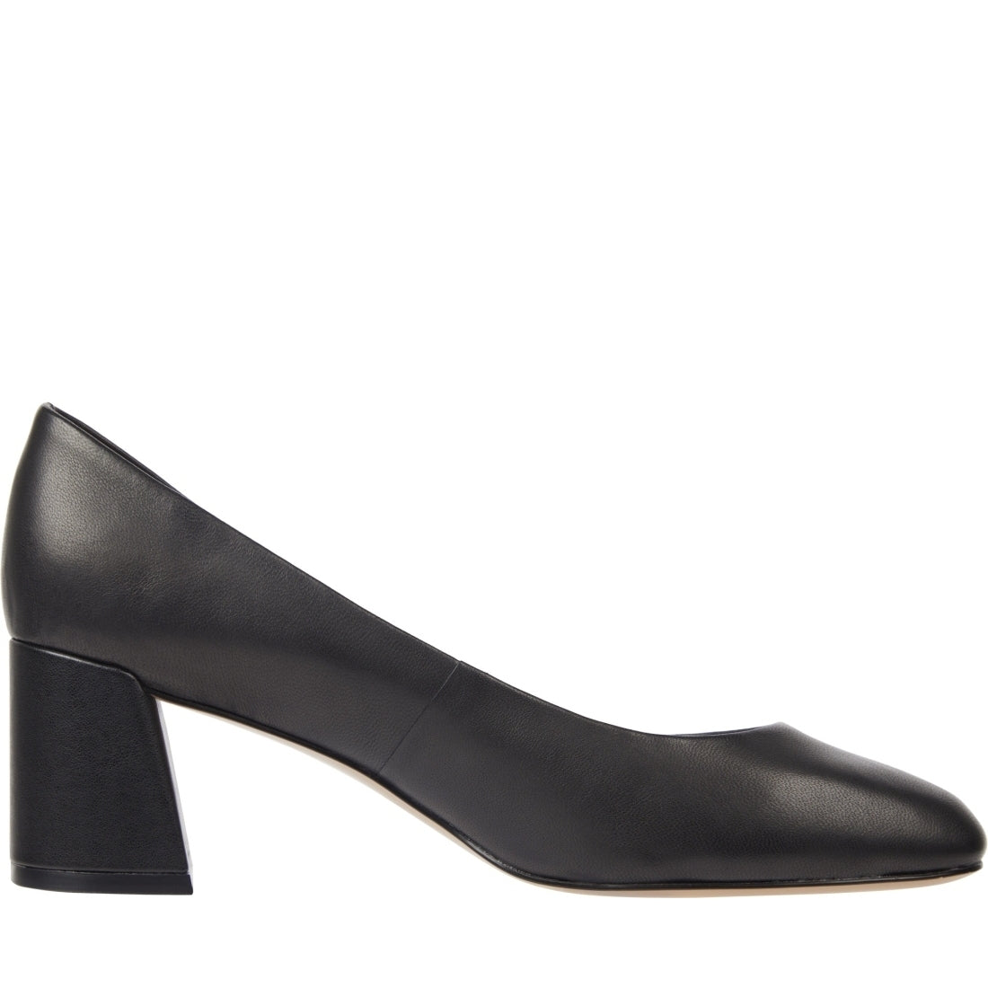 Tommy Hilfiger womens black mid heel block pump | Vilbury London
