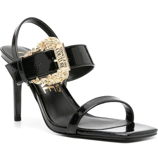 Versace Jeans Couture womens black fondo emily slippers | Vilbury London