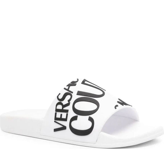 Versace Jeans Couture womens bianco ottico fondo shellyslippers | Vilbury London