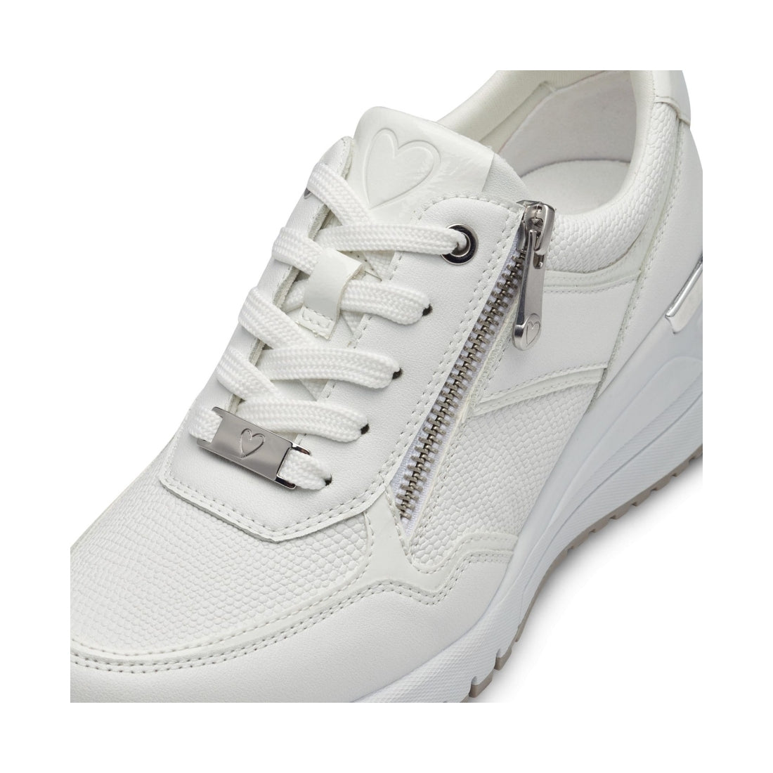 Marco Tozzi womens white magana trainers | Vilbury London