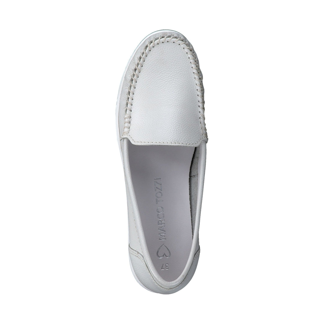 Marco Tozzi womens white gabri trainers | Vilbury London