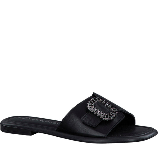 Marco Tozzi womens black indaki slippers | Vilbury London