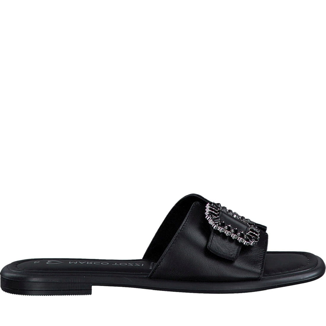 Marco Tozzi womens black indaki slippers | Vilbury London