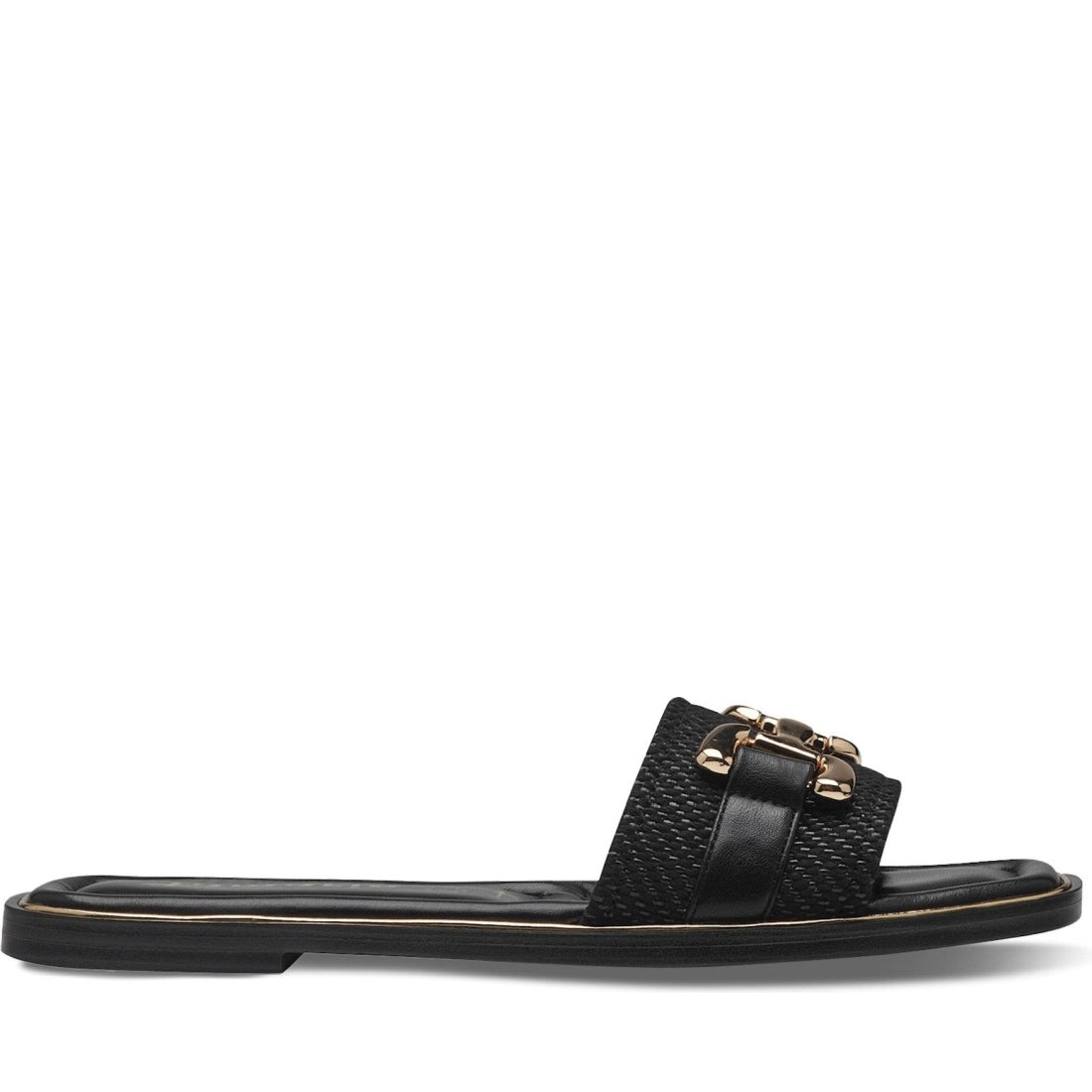 Tamaris womens black casual open slippers | Vilbury London