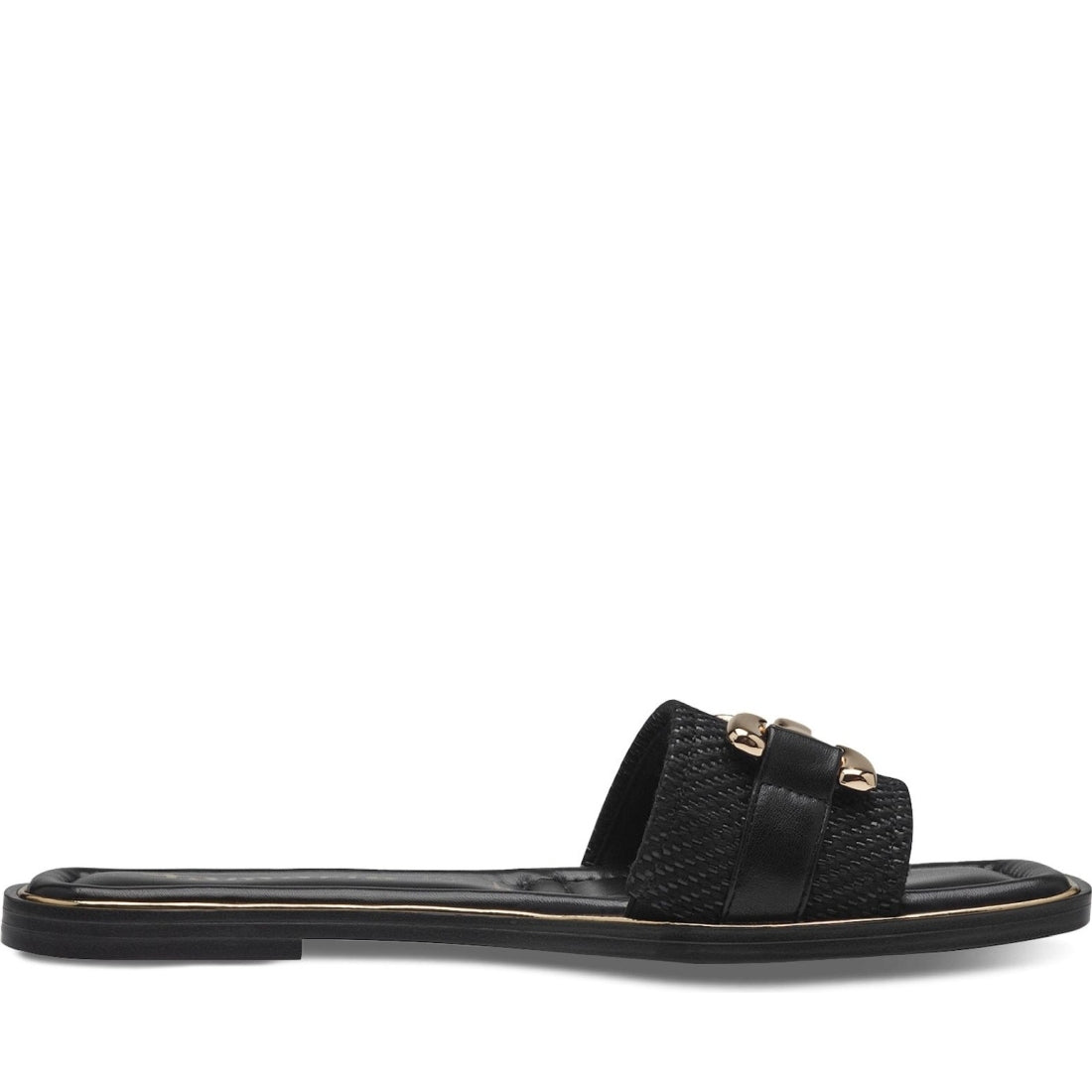 Tamaris womens black casual open slippers | Vilbury London
