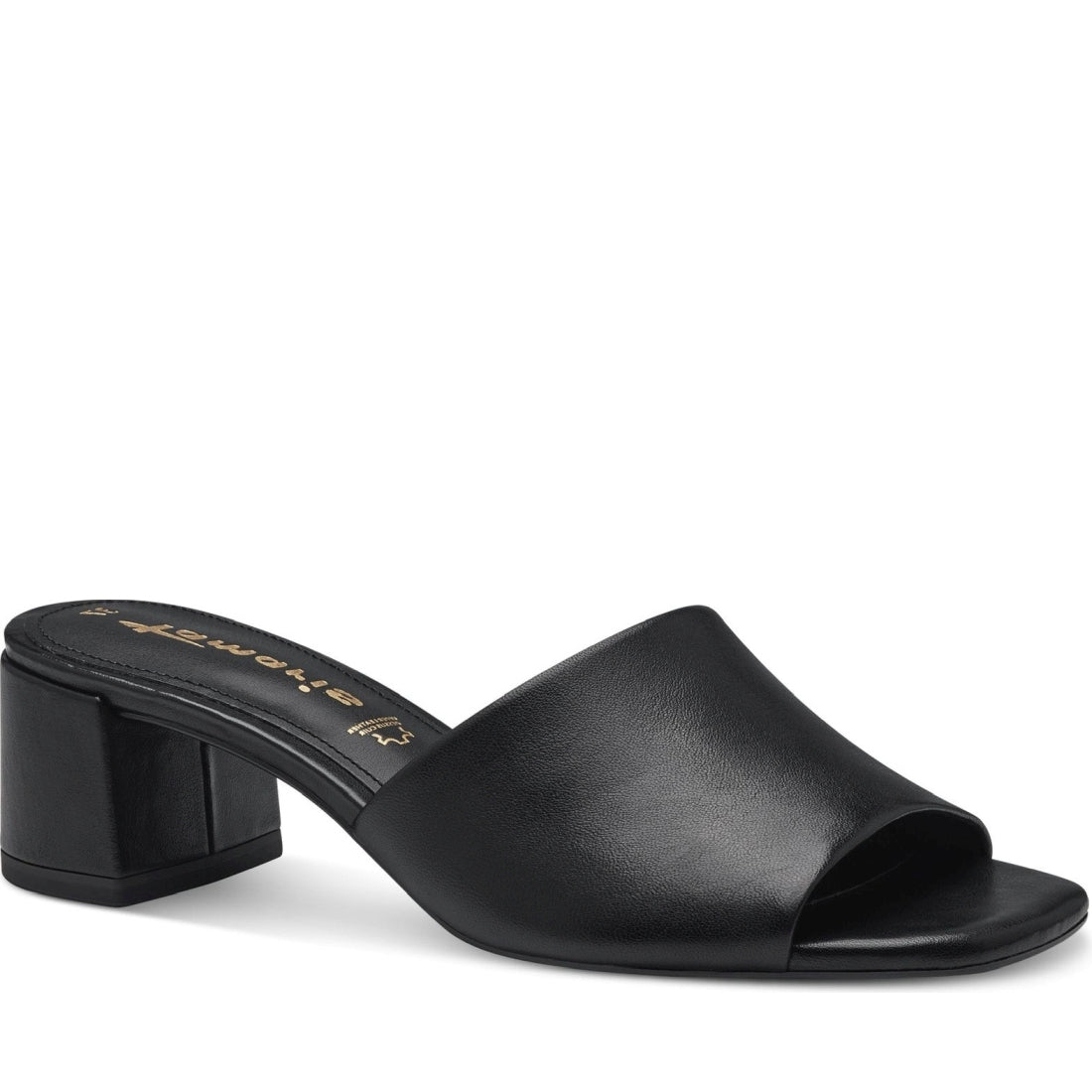 Tamaris womens black casual open mules | Vilbury London