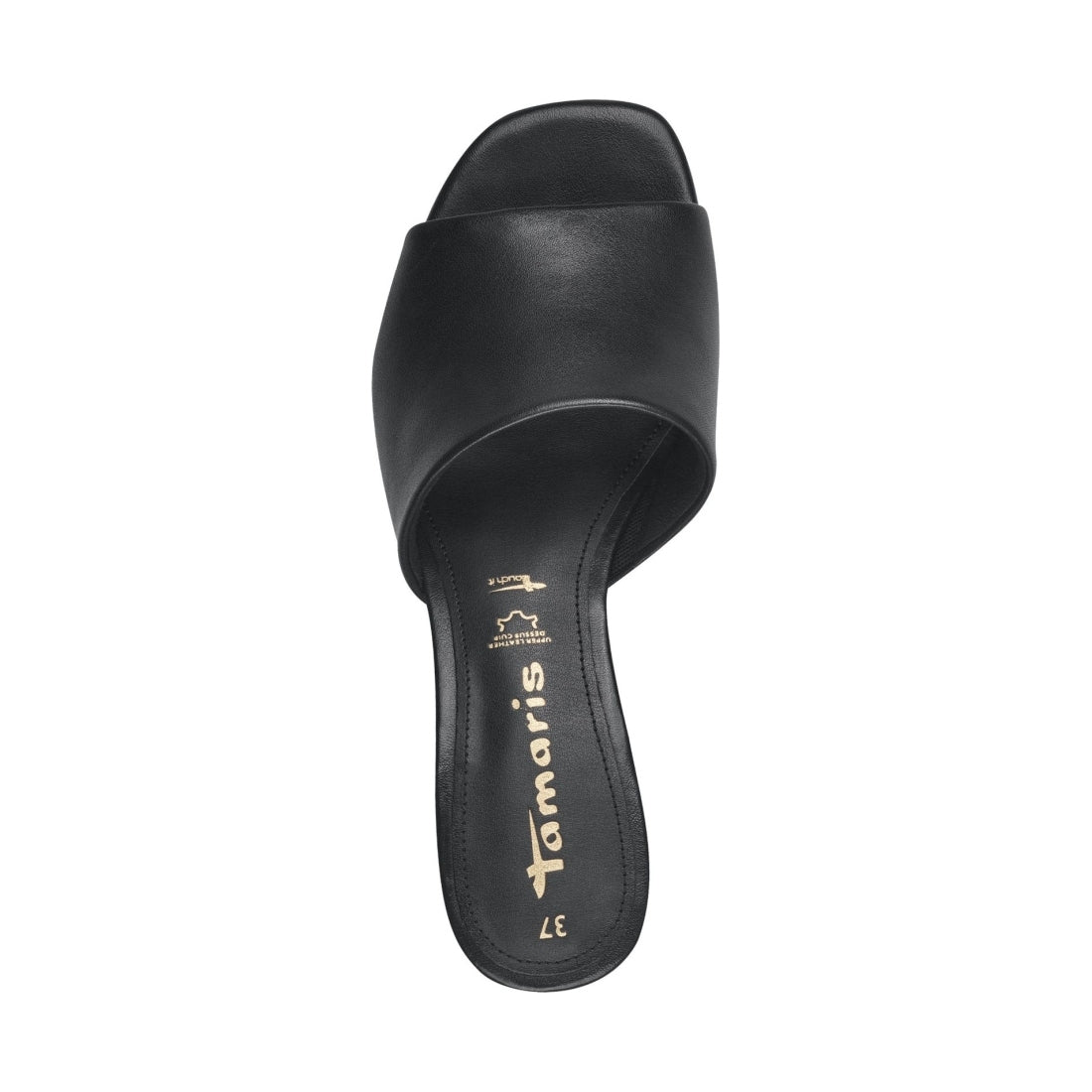 Tamaris womens black casual open mules | Vilbury London