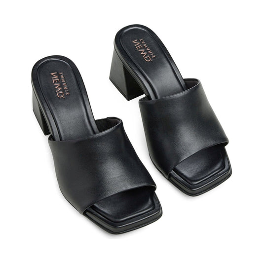 Tamaris womens black elegant open mules | Vilbury London