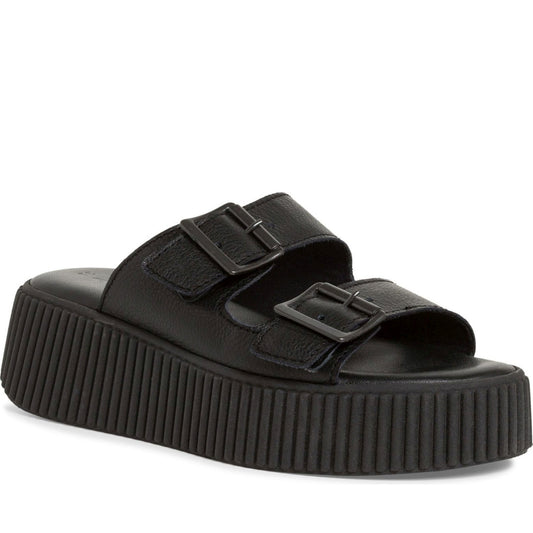 Tamaris womens black casual open slippers | Vilbury London