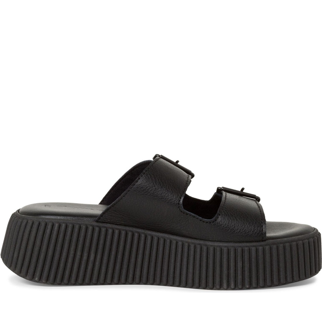 Tamaris womens black casual open slippers | Vilbury London