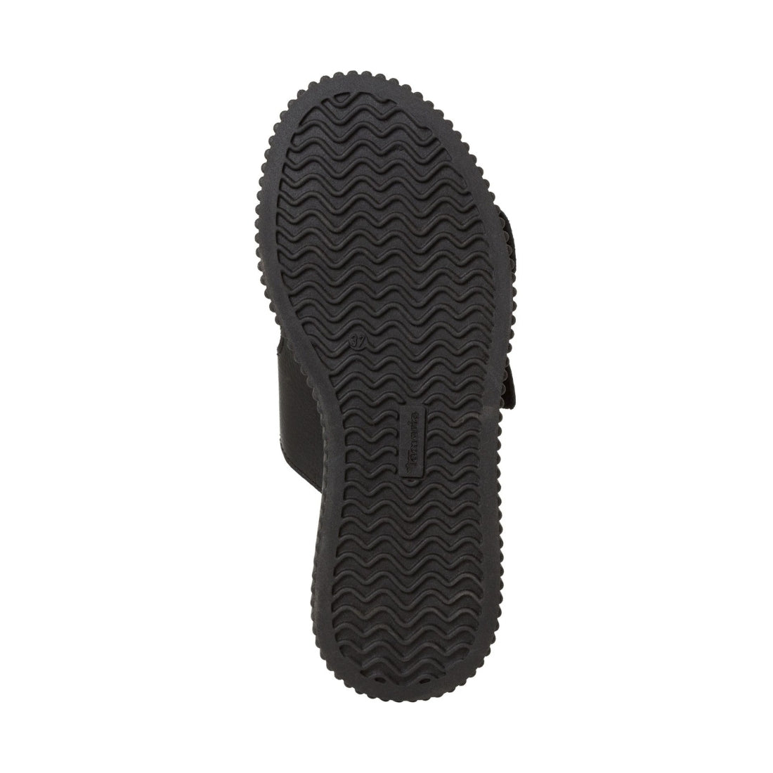 Tamaris womens black casual open slippers | Vilbury London