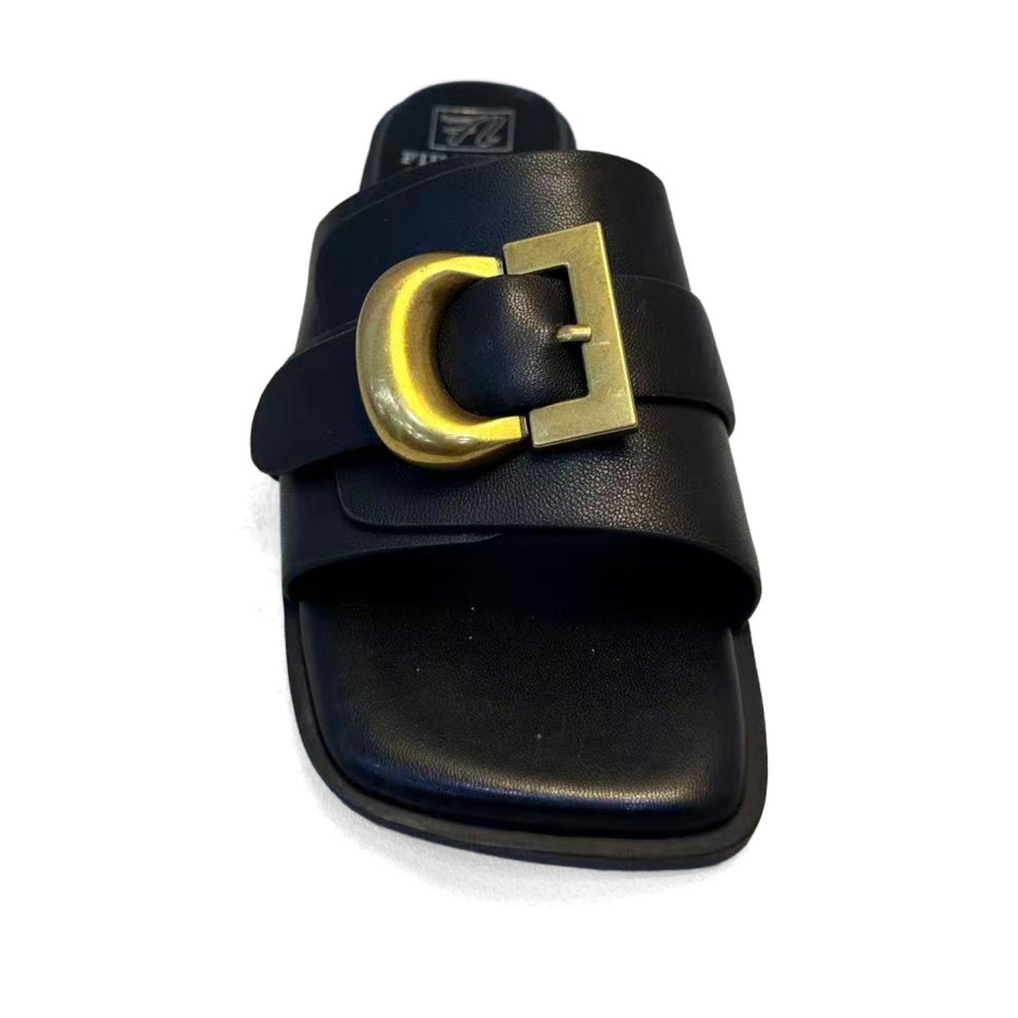 Women's Black Open-Toe Slippers