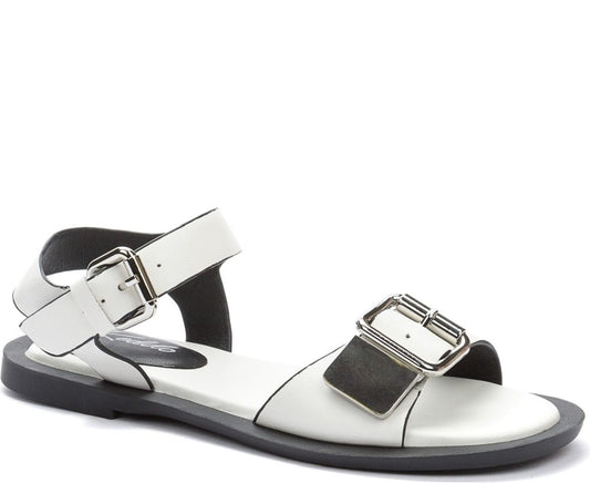white casual open sandals