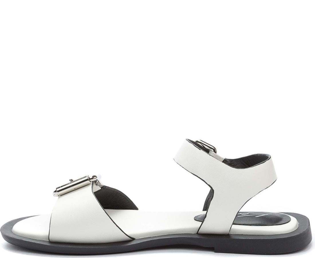 white casual open sandals