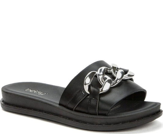 black casual open slippers